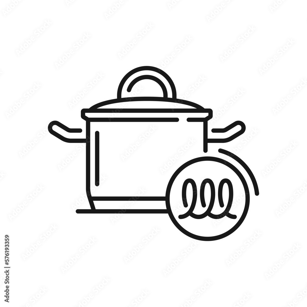 Pot compatible with induction surface outline icon Pot compatible with induction surface outline icon