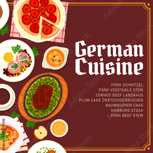 German cuisine restaurant menu design template