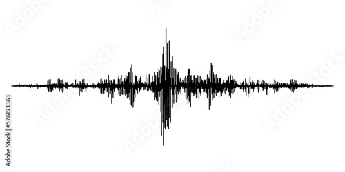 Earthquake seismograph wave, seismic waveform photo