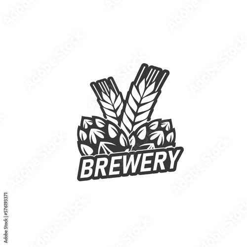 Beer brewery icon, homebrew craft beer bar or pub