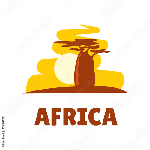 Fotografija Africa icon adansonia baobab tree silhouette