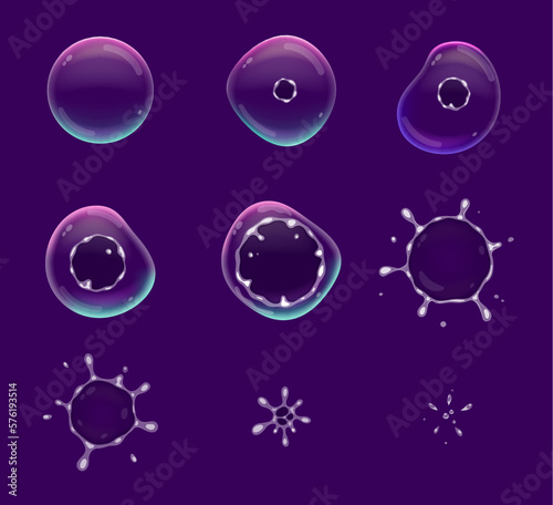 Animated bubble burst, game sprite animation