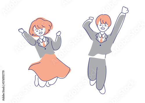 学生_男女_ジャンプ_students jumping_03
