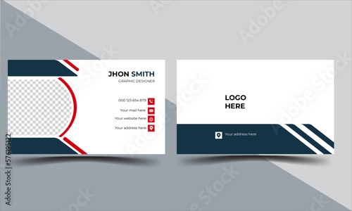 ;Modern clean professional business card design and creative double sided business card design template. 