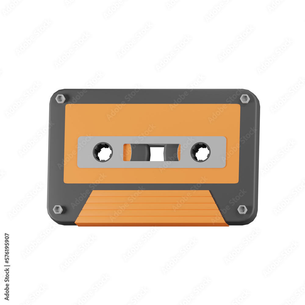Naklejka premium Music Cassette Music Studio 3D Illustrations