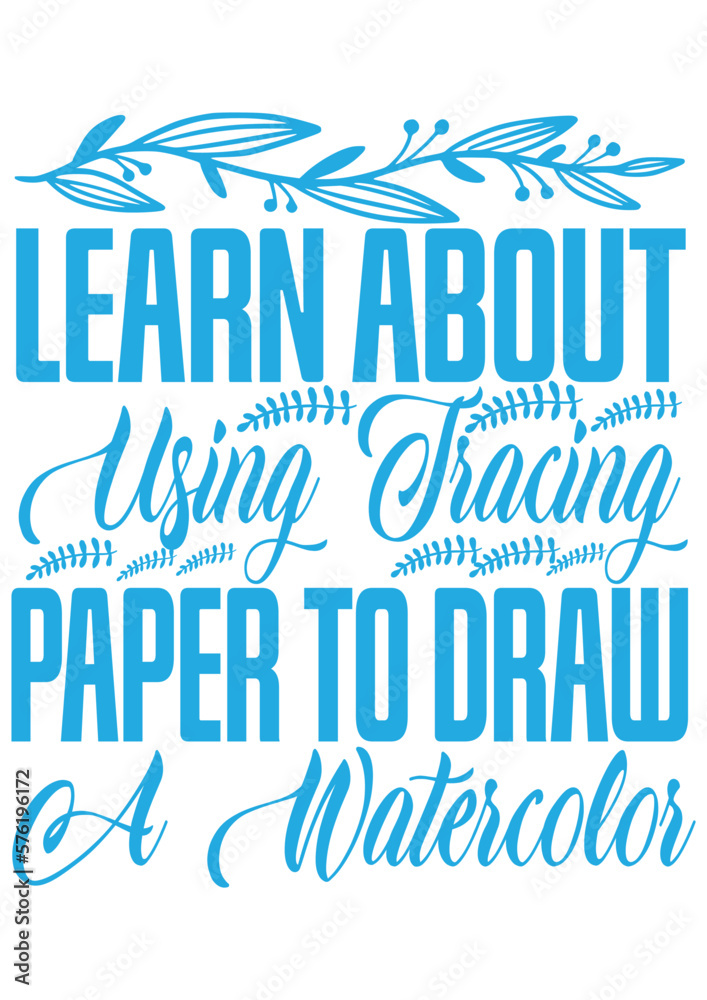Learn about using tracing paper to draw a watercolor Stock Vector
