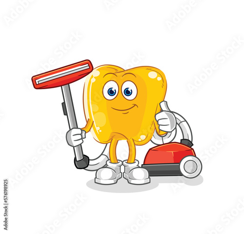 gold teeth clean with a vacuum . character vector