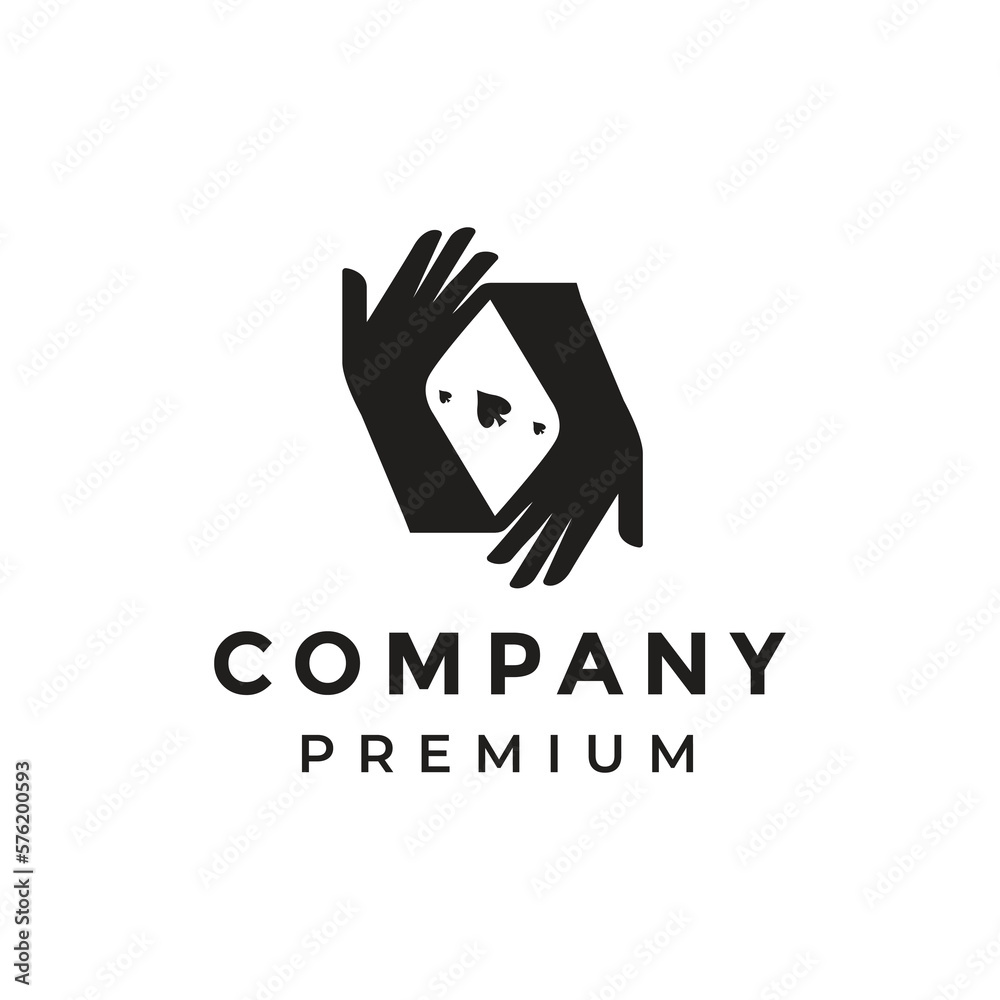 Fototapeta premium poker player professional club vegas logo design illustration
