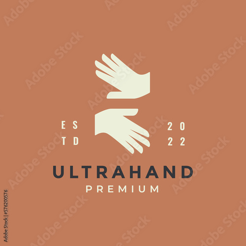 hand concept together care abstract logo design
