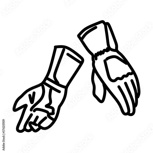 Motorcycle racing gloves outline icon. Vector illustration from world championship motorcycle racing competition equipment in trendy style. Editable graphic resources for many purposes. 