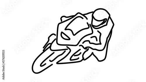 The best Super bike rider action at corner in outline icon. Vector illustration from world motorcycle racing competition element in trendy style. Editable graphic resources for many purposes. 