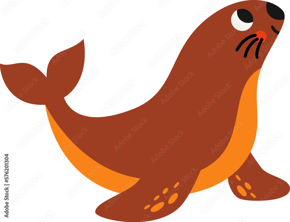 Fototapeta premium Vector illustration of sea lion isolated on white background.