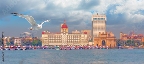 The Gateway of India and boats as seen from the Harbour - Mumbai, India