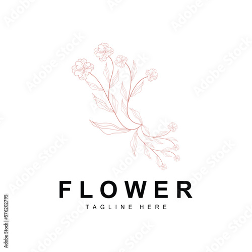 Floral Logo, Leaves And Flowers Botanical Garden Vector, Floral Design Of Life