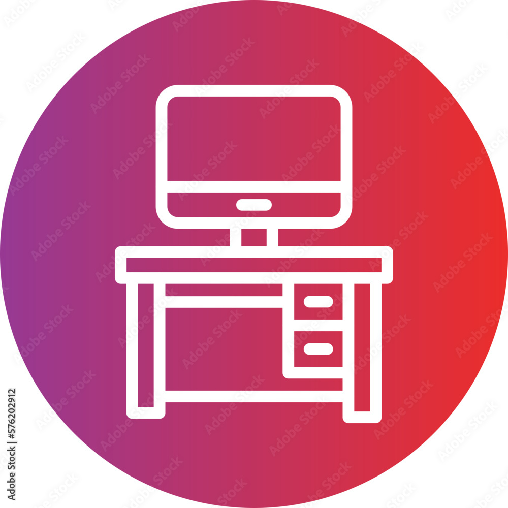Vector Design Computer Table Icon Style Vector Design Computer Table Icon Style