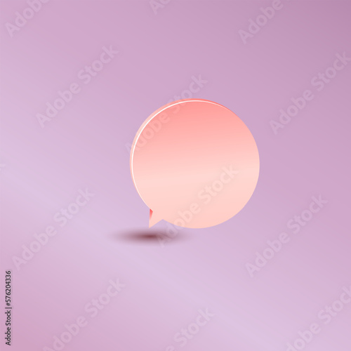 vector design chat dialog box , message box 3d design mock up simple round shape pastel purple color eps 10