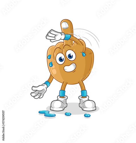 middle finger stretching character. cartoon mascot vector