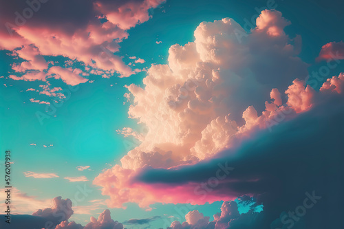 beautiful sky with pastel colors and amazing clouds
