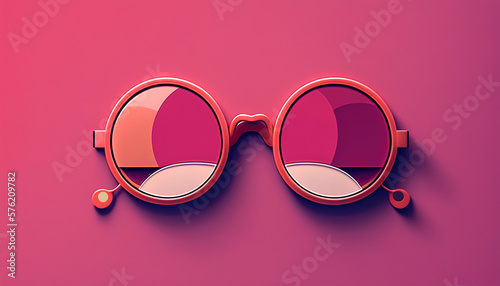 Sunglasses, trendy color Viva Magenta, generative AI.