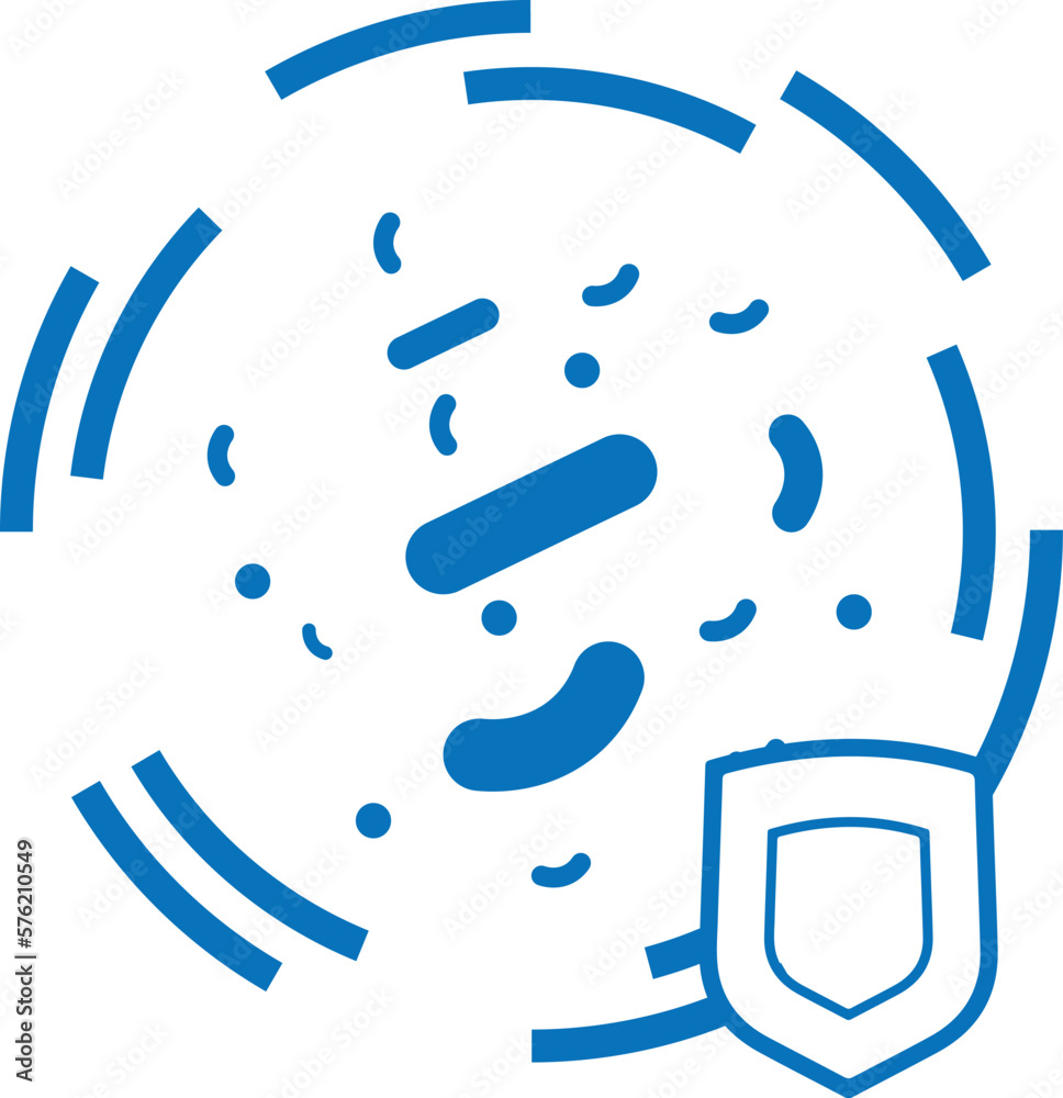 Virus resistance icon, virus infection icon blue vector Virus resistance icon, virus infection icon blue vector
