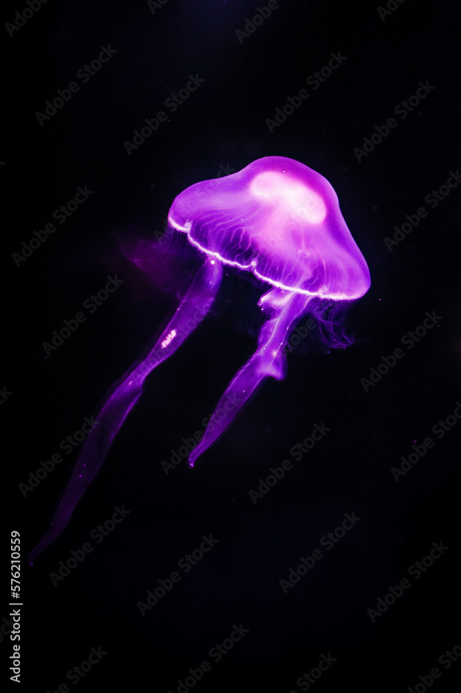 Pink jellyfish in the water Pink jellyfish in the water