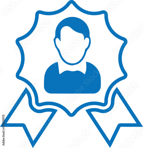 VIP customer user icon, VIP membership icon blue vector