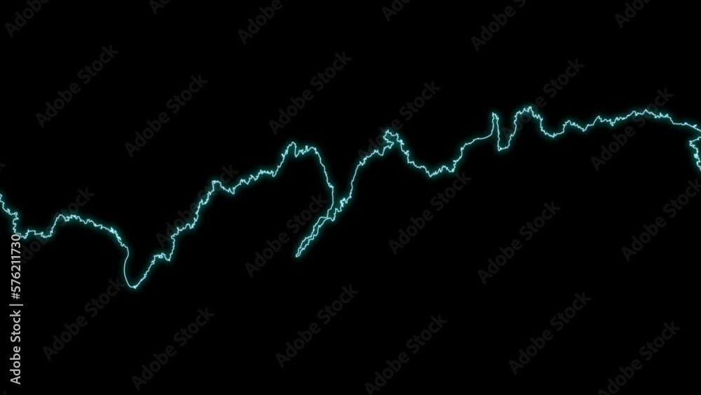 細く、細かいギザギザの電気や波形のイメージのアニメーション素材 ループ 黒背景 ライトブルー 細く、細かいギザギザの電気や波形のイメージのアニメーション素材 ループ 黒背景 ライトブルー