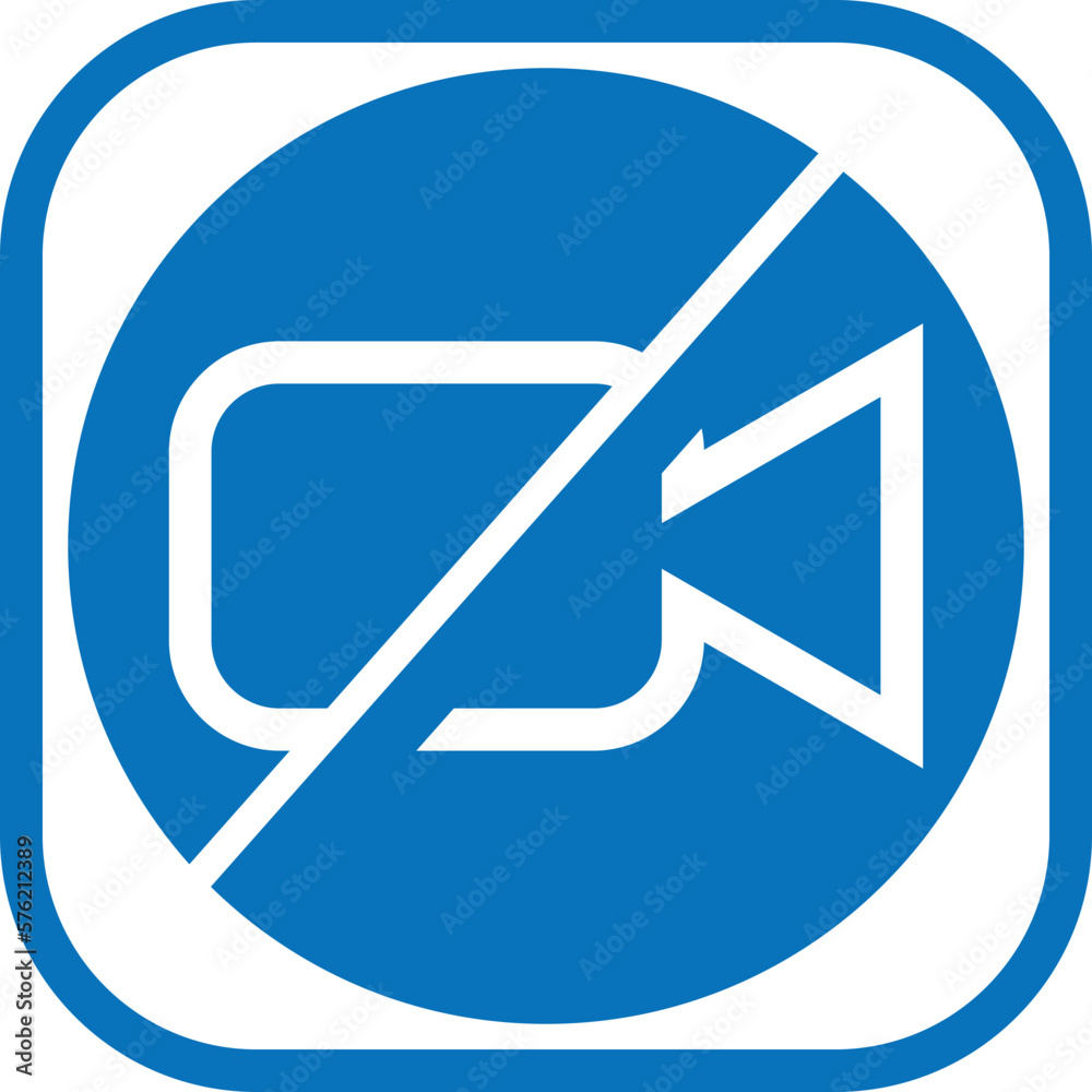 No camera icon, camera not allowed icon blue vector No camera icon, camera not allowed icon blue vector