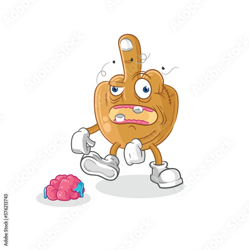 middle finger zombie character.mascot vector