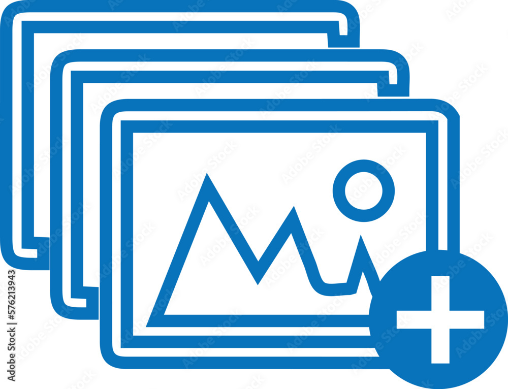 Set of photo series icon, media files icon blue vector Set of photo series icon, media files icon blue vector