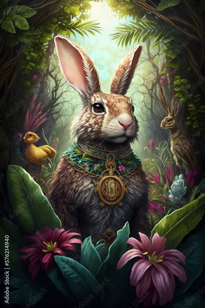 Bunny Hybrid Monarch of the Jungle Easter Theme and Lush Jungle