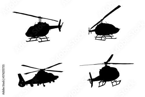 Set of silhouettes of helicopters vector design Fototapet