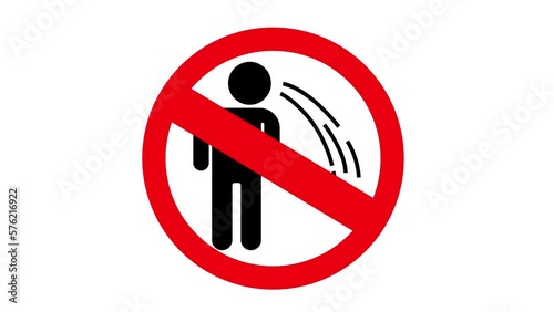 do not spit in this area spit and spitting not allowed sign animation