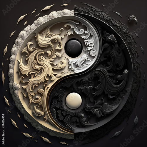 Yin Yang, Generative AI, Illustration