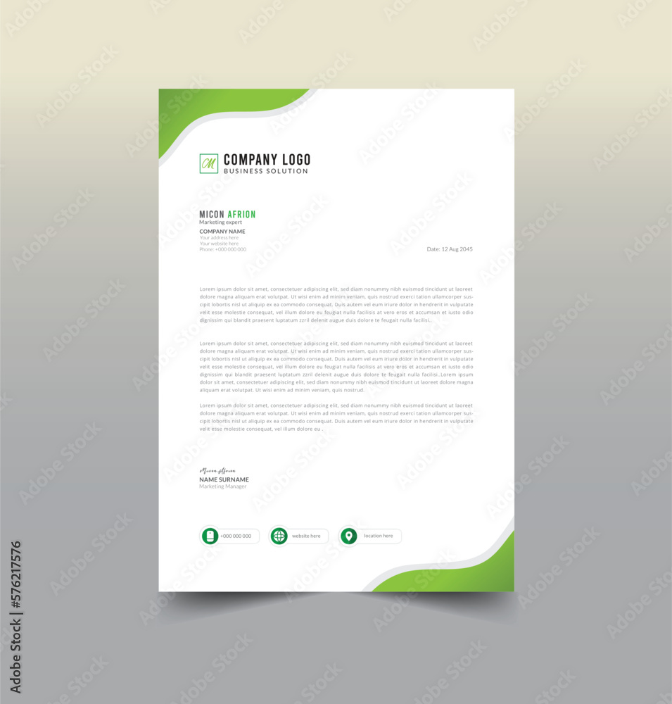 Modern vector letterhead design template for your business and corporate project.