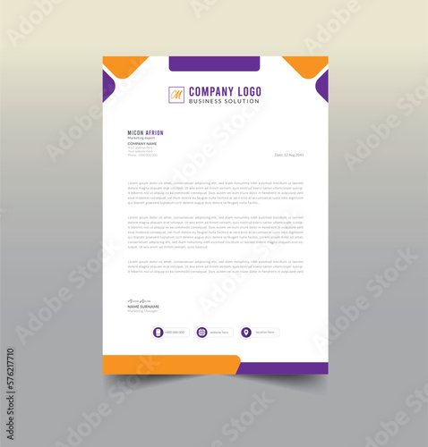 Modern business letterhead in abstract design of your corporate project set to print with vector & illustration.