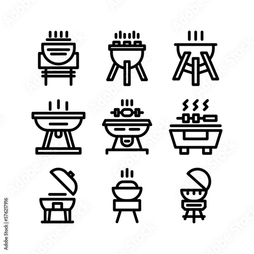 bbq grill icon or logo isolated sign symbol vector illustration - high quality black style vector icons 
