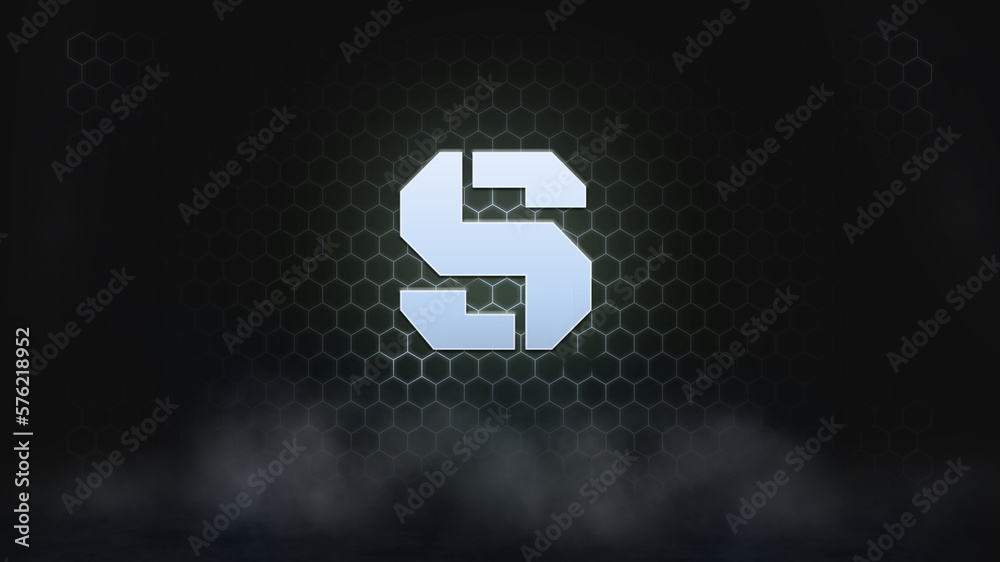 Obraz premium Letters Effect on hexagon and smoke background. Abstract background. Alphabet background