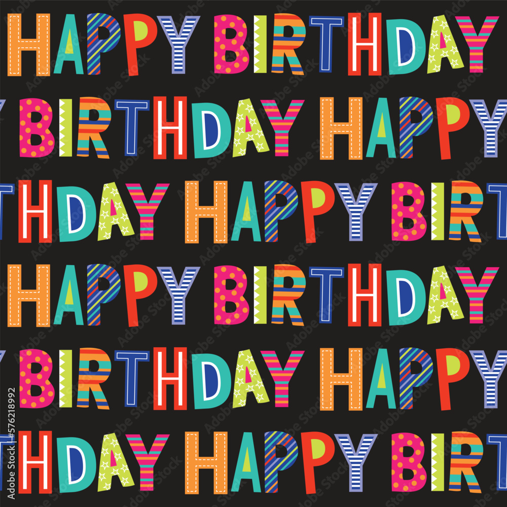 colorful birthday seamless pattern design