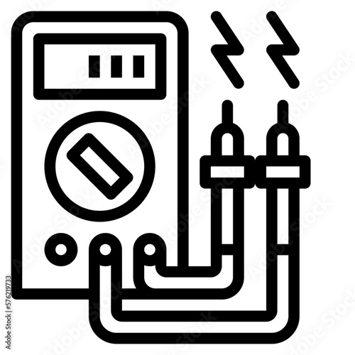 Multimeter line icon style