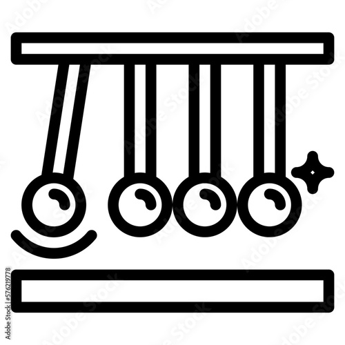 newton cradle line icon style