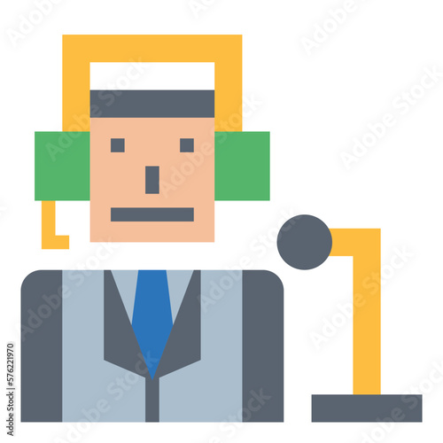 commentator flat icon style