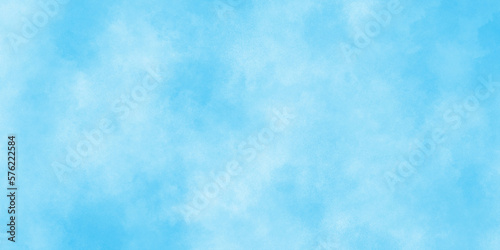 Brush-painted blurred and grainy paint aquarelle Wet ink effect sky blue watercolor background perfect for wallpaper, cover, card, presentation, decoration and design.