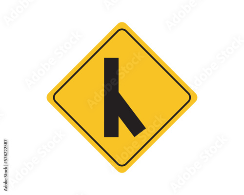 Free Download Y fork junction sign. Yellow Y junction sign. - GFXLoad