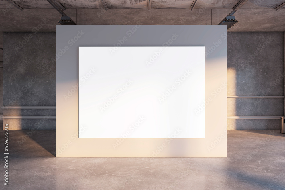 Front view on big blank white