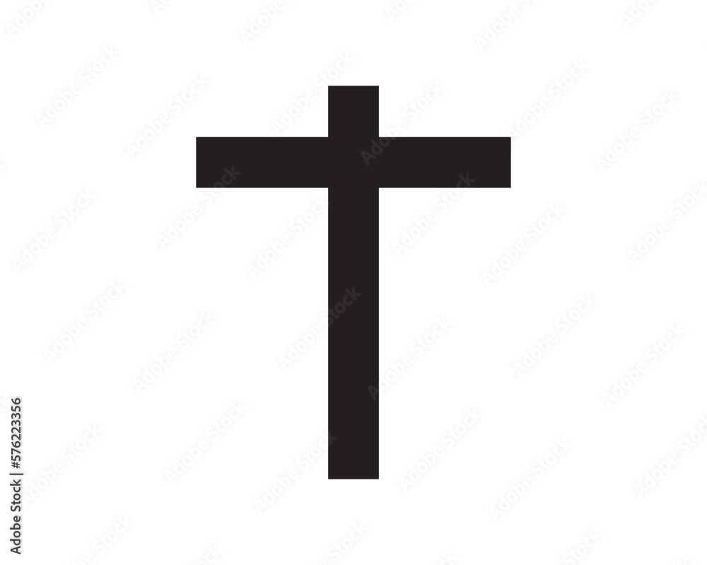 Christian cross icon. Black christian cross icon.