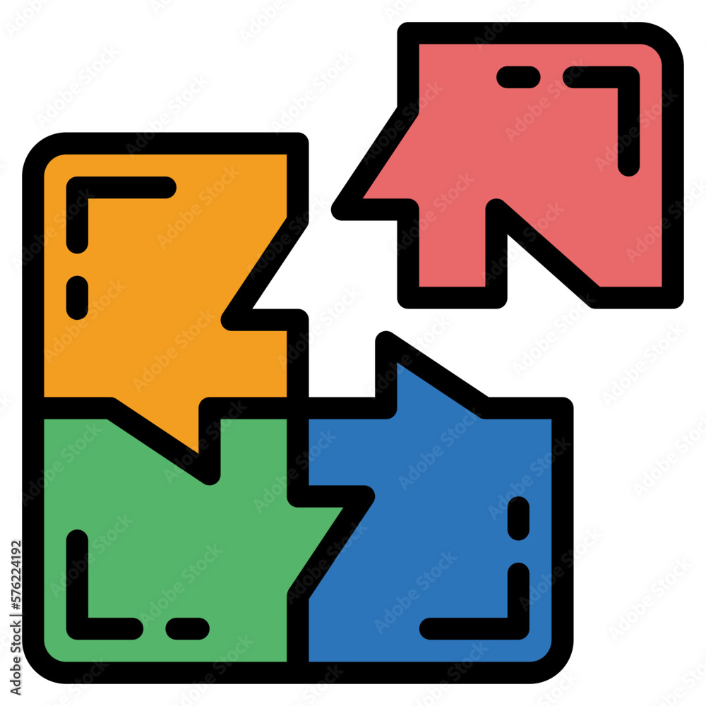 puzzle filled outline icon style