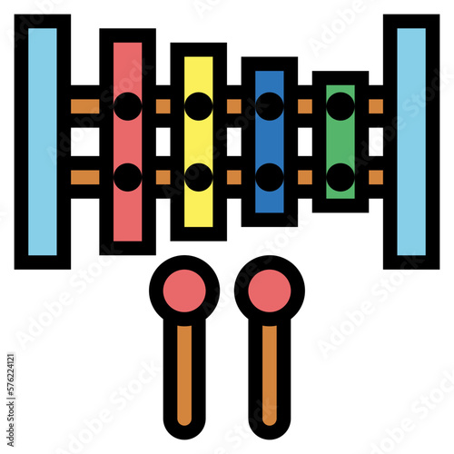 xylophone filled outline icon style