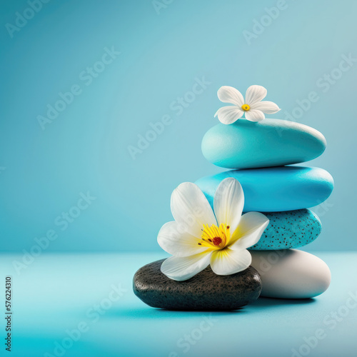 Tranquil Zen Spa Experience  Banner Relaxation Among Stacked Stones and Serene Scene. Beauty Salon Massage Atmosphere. Generative Ai