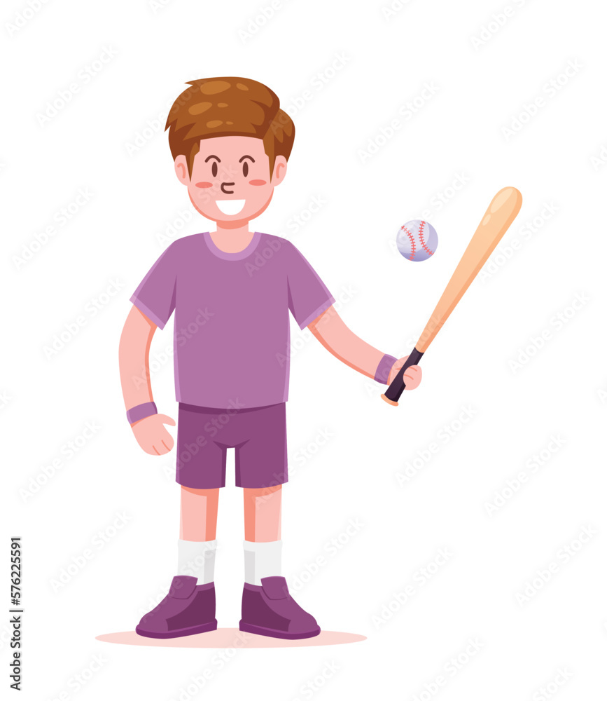 baseball player with bat and ball vector illustration baseball player with bat and ball vector illustration